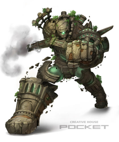 古代遺跡のロボットのイラスト